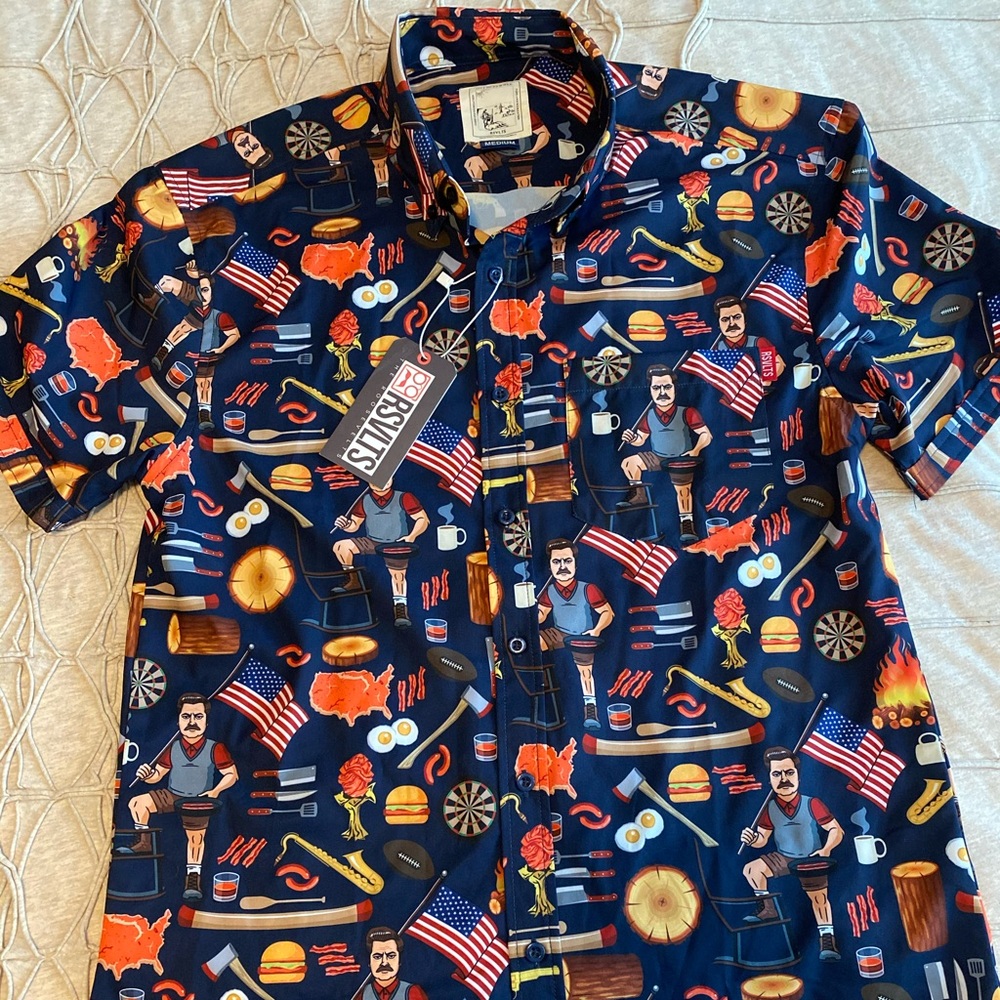 New With Tags RSVLTS Ron Swanson shirt